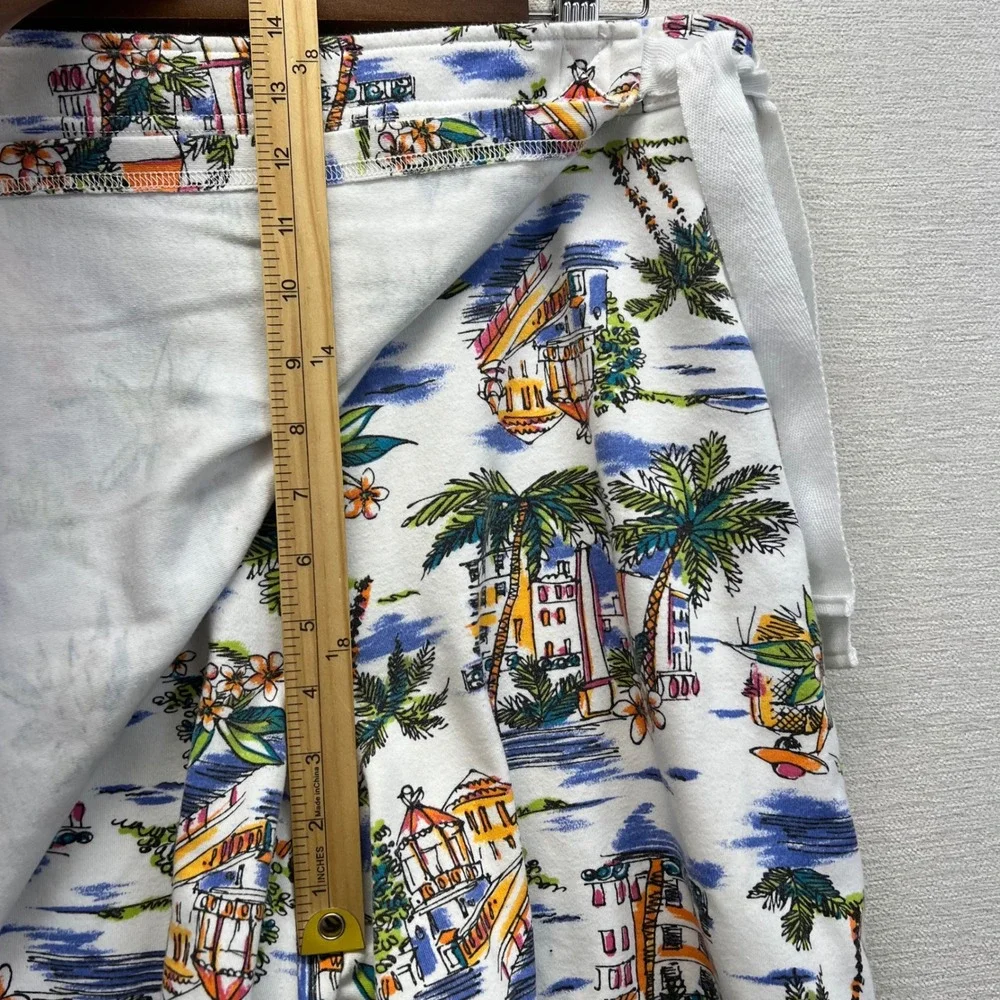 White Stag‎ Skort Women Large Vintage Y2K Tropical Palm Tree Wrap Skirt Short